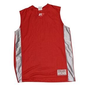 Vintage Russell Athletic Court King Basketball Jersey Red Silver Sz M